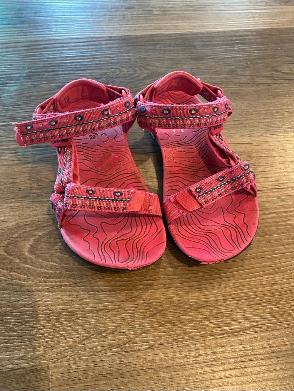 Teva Kids Red Patterned Strap Sandals